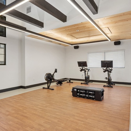 Pilates & Yoga Studio workout studio with spin cycles