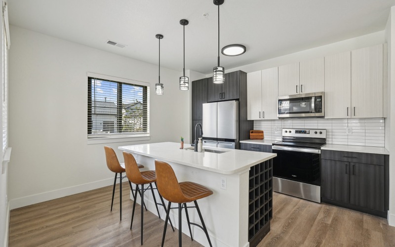 window in spacious kitchen